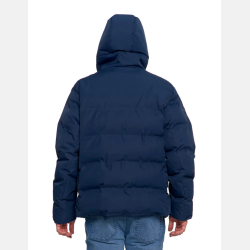 GRANATOWA męska kurtka puchowa boxy z kapturem ZIMOWA  MORAJ